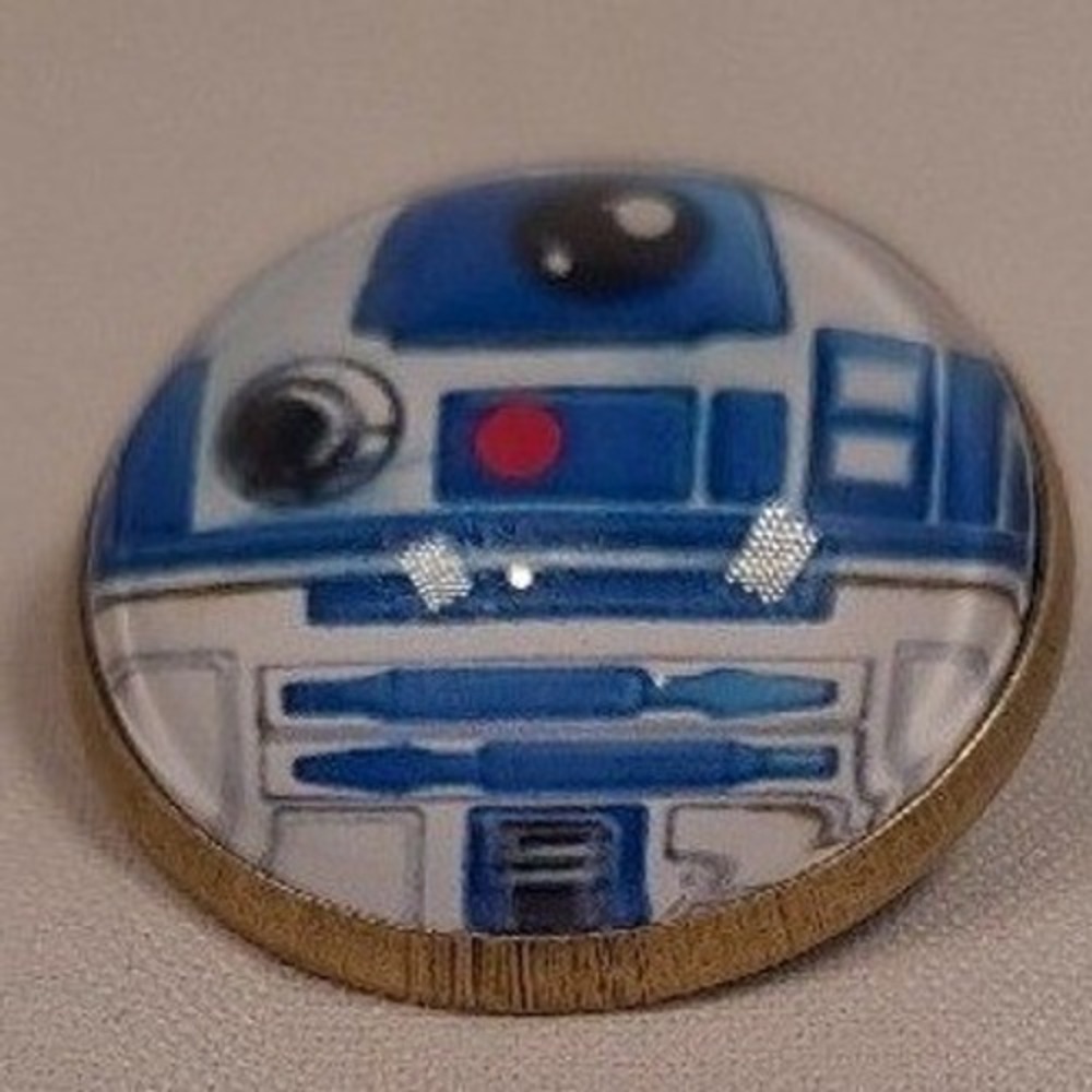 R2D2 Star‎ Wars Bronze Lapel Pin Brooch / 1 Inch #2277